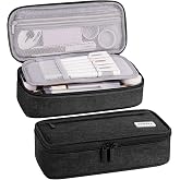 WEMATE 3 Compartments School Cases, Small Pencil Case, School Bag, Pen Case, Portable Pen for Students, Black