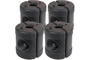 Montafox 4 Pieds pour tonnelle Poids pour pavillon stabilisation gazebos chapiteaux tentes de Jardin - Peut être rempli d'eau ou de Sable, Couleur: Noir