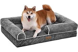 YITAHOME Panier pour Chien Orthopédique,Coussin Dehoussable pour Coussin Dehoussable pour Chien,Lavable Lit, 89x63cm,Gris