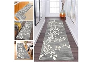 ‎ZDYHMRJ Läufer Teppich Flur Grau Korridor Modern rutschfest Designer, Küchenläufer TeppichLäufer Waschbar für Flur, Schlafzimmer, Wohnzimmer, Breite 60cm/ 70cm/ 80cm/ 90cm/ 100cm/ 110cm ( Size : 90x300cm )