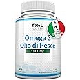 Omega 3 Olio di Pesce 1000mg Alto Dosaggio - 365 Capsule Softgels - 540mg EPA e 360mg DHA per Porzione - 1 Anno di Scorta - O