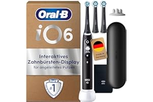 ‎ORAL-B Oral-B iO Series 6 Plus Edition Elektrische Zahnbürste — Electric Toothbrush, Inkl. 3 Aufsteckbürsten, 5 Putzmodi für Zahnpflege, Reise-Etui — Zahnbürste Elektrisch, Designed by Braun, Schwarz