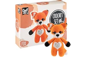 CRAFT SENSATIONS BY GRAFIX Kit de Crochet pour Débutants | Craft ID | Coffret Amigurumi | Renard | Pack d'Aiguilles de Tricot à Crocheter pour Enfants et Adultes | Tricoter des Peluches