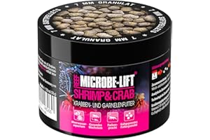 Microbe-Lift Shrimp & Crab - 150 ML / 50 g - Nourriture granulée Riche en nutriments pour crevettes et crabes, favorise la santé et la vitalité dans Les Aquariums d'eau de mer.