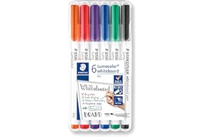STAEDTLER 301 WP6 Whiteboard Pens, Assorted Colour, Pack of 6