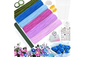 CYJJYZ Scovolini Pipa Ciniglia Steli Set,300 Pcs Scovolini Colorati per Lavoretti,Pipe Cleaner, con Steli di Fiori,Stami,Carta da Pacchi ecc,Scovolini Ciniglia per bouquet E Progetti Artigianali