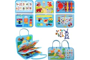 RunHero Busy Board Montessori leksak baby från 1 år tyst bok aktivitetsbräda motorikleksak, filtbok, sensorisk leksak, födels