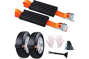 SHADDOCK Anti-Skid Tire Chains Emergency Snow Chains High Strength Tire Blocks Mud Mud Sand Car Tire Traction Device Winter Driving Security Chain with Carry Bag (2pcs)