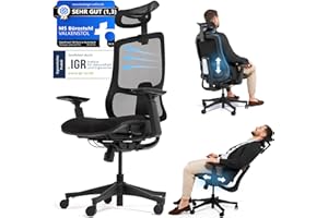 ‎VALKENSTOL VALKENSTOL M5 Bürostuhl Ergonomisch mit Höhenverstellbare Rückenlehne und Einstellbare Sitztiefe - Schaumstoff-Sitz - gesunder Rücken auch für Grosse Menschen - Ergonomischer Schreibtischstuhl