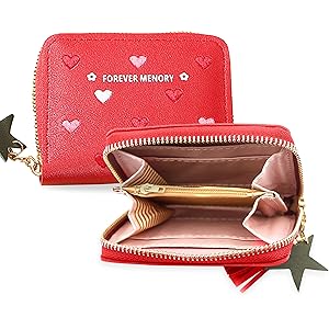 Kraptick Wallet for Women - Stylish and Compact Card Holder and Money Wallet, Money Organiser (Red)