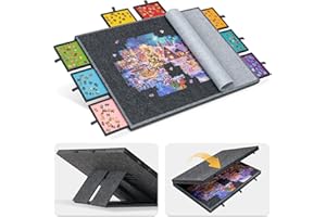 Lavievert Tavola puzzle inclinabile da 2000 pezzi con 8 cassetti colorati e copertura, tavolo pieghevole con cavalletto regolabile a 4 angolazioni