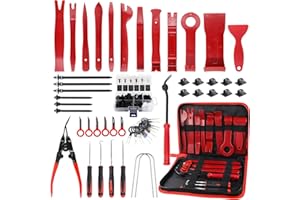 PHYLES 100PCS Outil Demontage Garniture, Utilisé pour Les Outil Demontage Garniture Voiture et D'assemblage ​pour Panneaux de Garniture de Voiture/Portes/Tableaux de Bord/Radios (avec Sac Rangement)