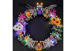 YEABRICKS LED-lampa för Lego-40825 halloween krans byggstenar modell (byggsats ingår inte)