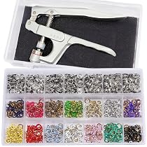RERI 150 Set Bottoni Automatici In Metallo 10mm Per Cucito - Jessey Snaps Per Abbigliamento Bambino