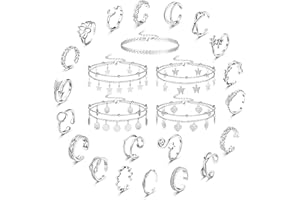 LOLIAS 25 Pcs Anneaux d'orteil et Bracelets de Cheville pour Femmes Or Argent Couches Chaine de Cheville Ouvert Réglable Anneaux d'orteil pour Été Plage Pied Anneau Bijoux