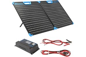 Nicesolar Pannello solare pieghevole da 100 W, modulo solare portatile per Powerstation, generatore solare portatile, per attività all'aperto, avventura, campeggio, per batterie da 12 V, 12 Volt