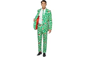 OFFSTREAM Abiti Natalizi Suitmeister - Giacca, Pantaloni e Cravatta per Uomo