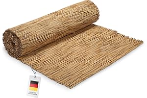 blizz-z Schilfrohrmatte 180 x 600 cm (1 Rolle) | Sichtschutz, Windschutz & Sonnenschutz für Balkon, Terrasse, Garten | Stammschutz für Bäume| Made in EU