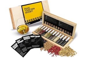 DIBYS Mini Kit Whisky para Regalar | 12 Especias para Cócteles | Con 4 Tarjetas de Recetas, Léxico y Elegante Caja | Set de Regalo para Hombres y Mujeres | Juego Hacer Whiskey Infusión en Casa