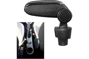 LP Trade Accoudoir Central pour Twingo 3 III | Accessoire Console de Rangement et Repose-bras avec Compartiment Organiseur | Pièce Détachée d'Intérieur de Voiture | Simili Cuir Noir - Couture Blanche