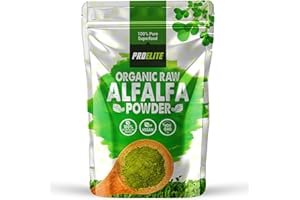 Organic Alfalfa Powder 250g Support Energy and Stress, Vegan Keto Green Superfood Supergreen Raw Natural Alfalfa Powder Juice Shots PROELITE