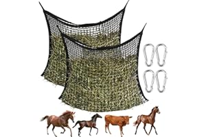 Vegena 2pcs Filet À Foin Pour Chevaux, Filet À Foin Sac À Foin Pour Chevaux Filets À Foin Filet D'alimentation Filet De Nourriture Pour Foin Pour Une Alimentation Adaptée À L'espèce 90 x 60cm