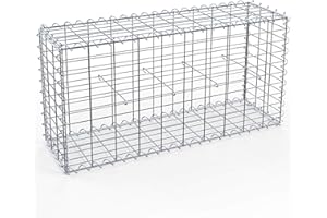 Toolerando Gabion à Pierres, Cage à Pierres, Gabion décoration de Jardin, 100 x 50 x 30 cm