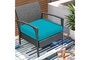 CRESCENT TEXTILE Rattan Chair Seat Pads Cushion Pad Indoors Outdoors Water Resistant Material for Garden Furniture Kitchen Dining Living Room Patio Office Coffee Shop ALL-PURPOSE Use (Turquoise, 20"X20"X2")