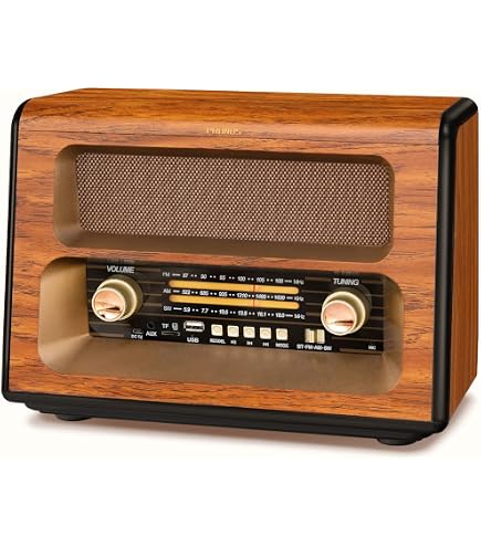 Roadstar HRA-1500N Radio Portátil Vintage Retro FM/ MW Analógica, Conectado a la Red o a Pilas