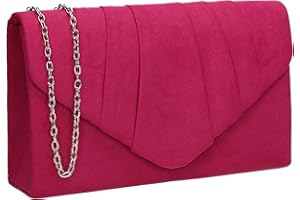 SwankySwans Iggy Suede Velvet Envelope Party Prom Clutch Bag, Sac