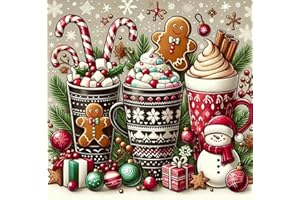 NEWENMO Christmas Decorations Diamond Painting Kits Adults,Christmas-Themed Diamond Art,DIY Diamond Arts Mosaic Kits for Adults Beginner,Full Round Drill Gem Art for Christmas Home Decoration,30x30cm