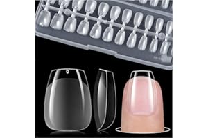 Gelike EC XS Soft Gel Nail Tips Set per Soak Off Nail Extension Copertura Completa Pre-Lucidata Resina PMMA Trasparente Design Ultra Sottile 12 Misure 240 Pezzi XS Bara Corta