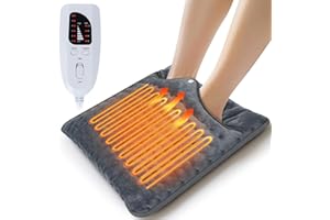 Olycism Calienta Pies Eléctrico Suave & Cálido, Calentador de Pies Eléctrico con 6 Niveles Temperatura