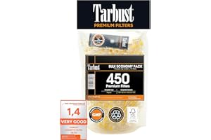 Filtri per Sigarette Tarbust, Bocchino per Sigarette, 8 mm Plastica Microbocchino per Tabacco, Bocchini per Sigarette per Taglie Regolare e King, 450 Filtro Per Confezione