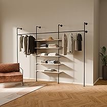 Armoire Chambre Adulte Métal Doré 120kg Charge Style Loft