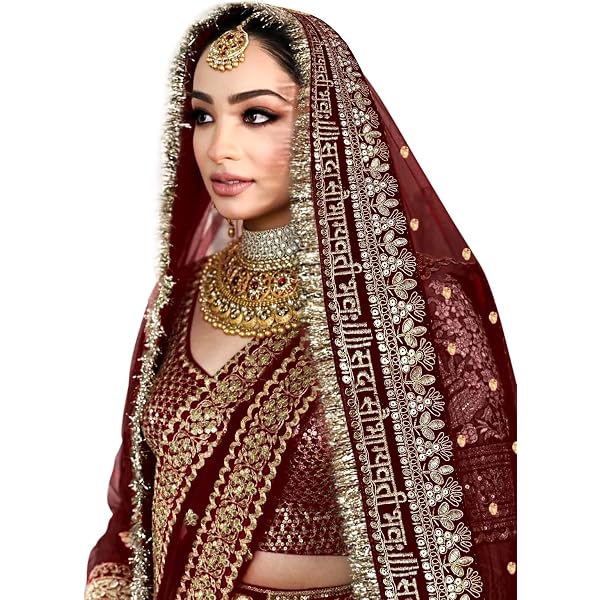 green emerald velvet dress Red Golden Embroidered Embellished Bridal Lehenga Choli with Red Dupatta 34 main image 0