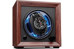 KLARSTEIN Remontoir de Montre pour Montres automatiques, Remontoir de Montre Automatique pour 1 Montre, Remontoir de Montre Automatique avec Porte en Acrylique, Remontoir de Montre Automatique