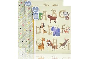 Arpan 2 x 6x4 Inch Baby Slip In Case Memo Photo Album for 200 Photos Alphabet Number