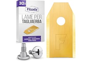 Filzada® 30x Lame per tosaerba compatibili con Husqvarna® Automower® e Gardena® + 30 viti - Lame di ricambio in titanio per robot
