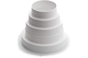 Vent Systems Riduttore in linea per condotti in plastica da 80 100 120 125 150 mm - Connettore - Adattatore universale - Riduttore tubo flessibile HVAC PVC ABS plastica 80-150 mm - Confezione da 1