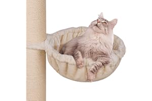 HAPPYPET Universal XXL Liegemulde für Kratzbaum Ø 45 cm - Schlafmulde für große Katzen, Maine Coon, Stabil bis 20 kg Traglast, Hängematte, Katzenliege, Katzenmulde, Creme