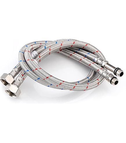 2 Tubi Flessibili Xcel Home Per Rubinetto M12 X 1/2 BSP – Acciaio Inox 304 Intrecciato, Lunghezza 900 Mm, Ideali Per Monoblocco E Lavelli
