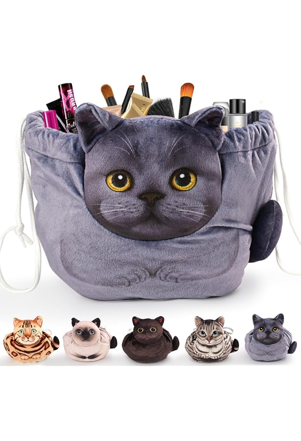 Sac à Main En Forme De Chat En Peluche - Sangle Réglable, Pour Téléphone Et Petits Objets - Cadeau Mignon Pour Fille