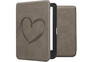 kwmobile Pokrowiec kompatybilny z Kobo Clara BW/Color Cover - etui na czytnik e-booków - szczotkowane serce szare