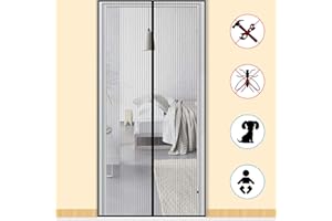 Zalava Zanzariera Magnetica per Portafinestra con Calamite e Chiodi da Montaggio Facile Senza Viti, Zanzariera Protezione dagli Insetti Zanzariera per Porta di Soggiorno Camera (Nero, 120x240 CM)