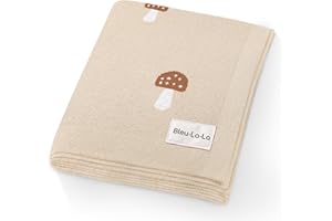 Bleu La La Odbierający kocyk dziecięcy dla dziewcząt i chłopców, 100% bawełna, maślany, miękki, przytulny wózek dziecięcy, kołdra, przytulna, unisex, neutralna płeć, dla niemowląt i niemowląt (grzyb -