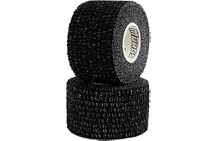 Murgs Black Thumb Tape (Pack Of 2), 5m Long Adhesive Weightlifting Tape, 100% Rayon Cotton Athletic Tape - Sports Tape For Powerlifting Gymnastics Fitness WOD - Crossfit Tape For Hands Protection