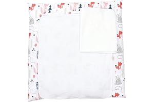 TupTam Materassino per Fasciatoio con 2 Stuoie a Spugna ANK019, Animali della foresta/Rosa, 76 x 76 cm