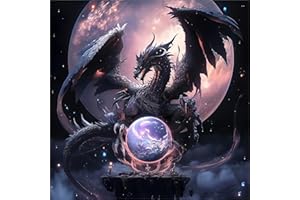 SYBDXJ 5D Diamond Art Painting Kit, Diamant Painting Bilder Set, Diamant Malerei Strass Stickerei Malerei Painting Set für Erwachsene, Kinder, Haus, Wand Dekoratione (Drachen D)