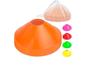 GoSports Training Paquete de 20 Conos Deportivos de Entrenamiento de Agilidad con Bolsa de Mano, marcadores de Campo de Perfil bajo para niños y Adultos, Unisex Juvenil, Naranja